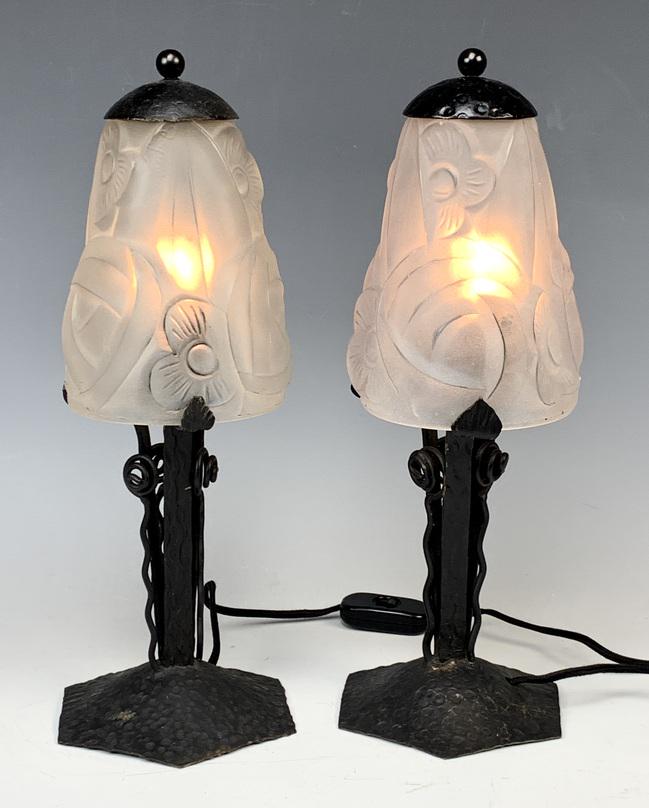Great Pair of Art Deco Lamps Sgd Degue (1 of 2)