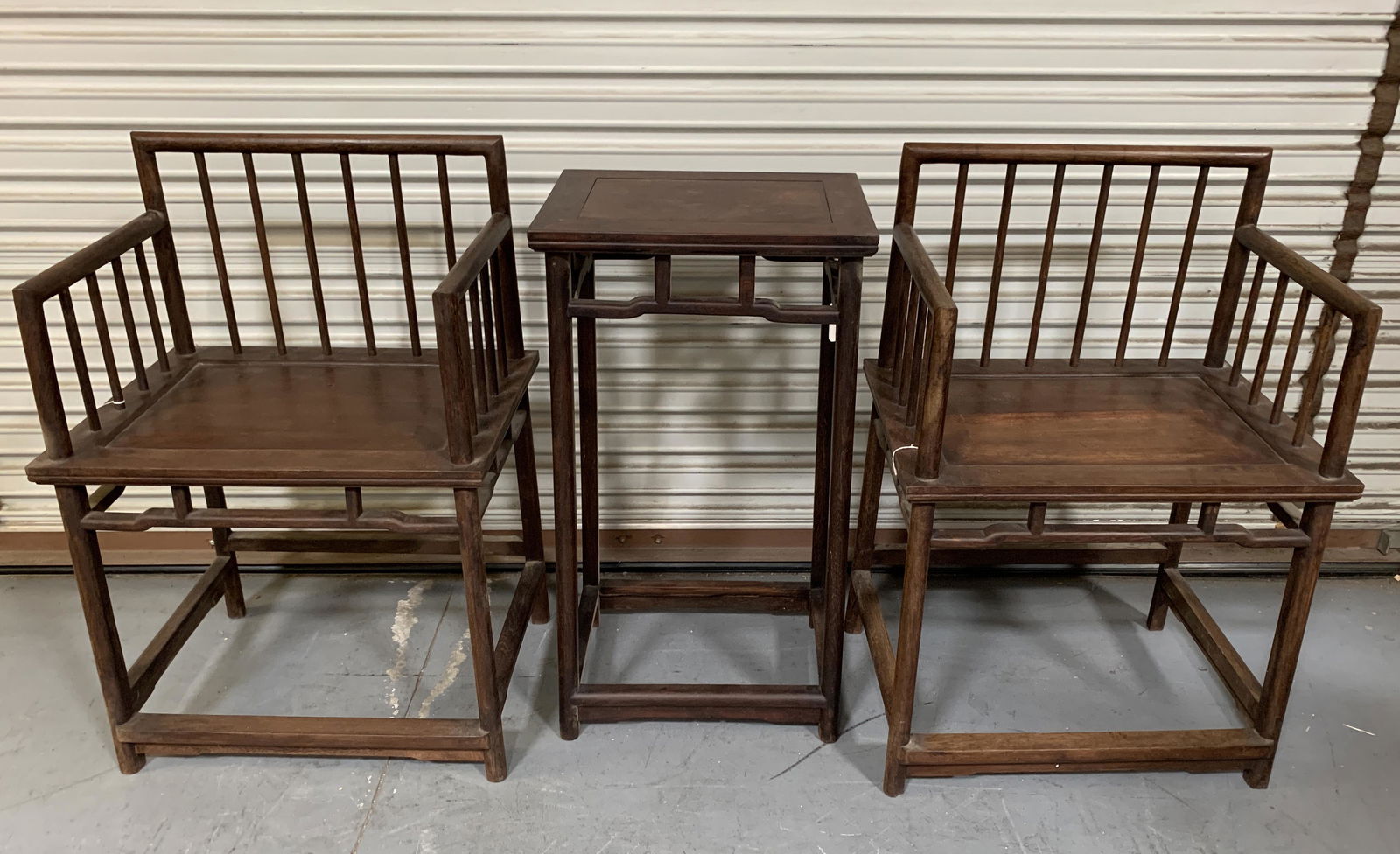 2 Rosewood Chinese Chairs & a Table (1 of 5)