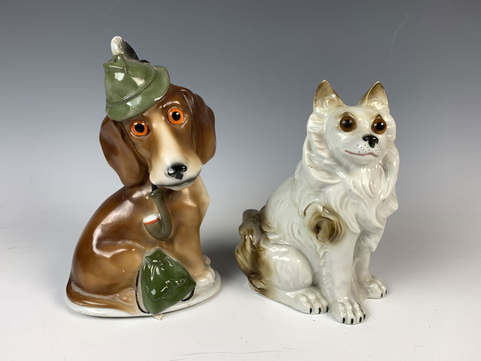 Two Vintage Porcelain Figural Dogs Nightlights (1 of 3)