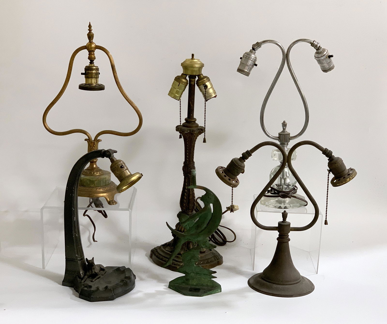 Group of 6 Old Lamp Bases (1 of 6)