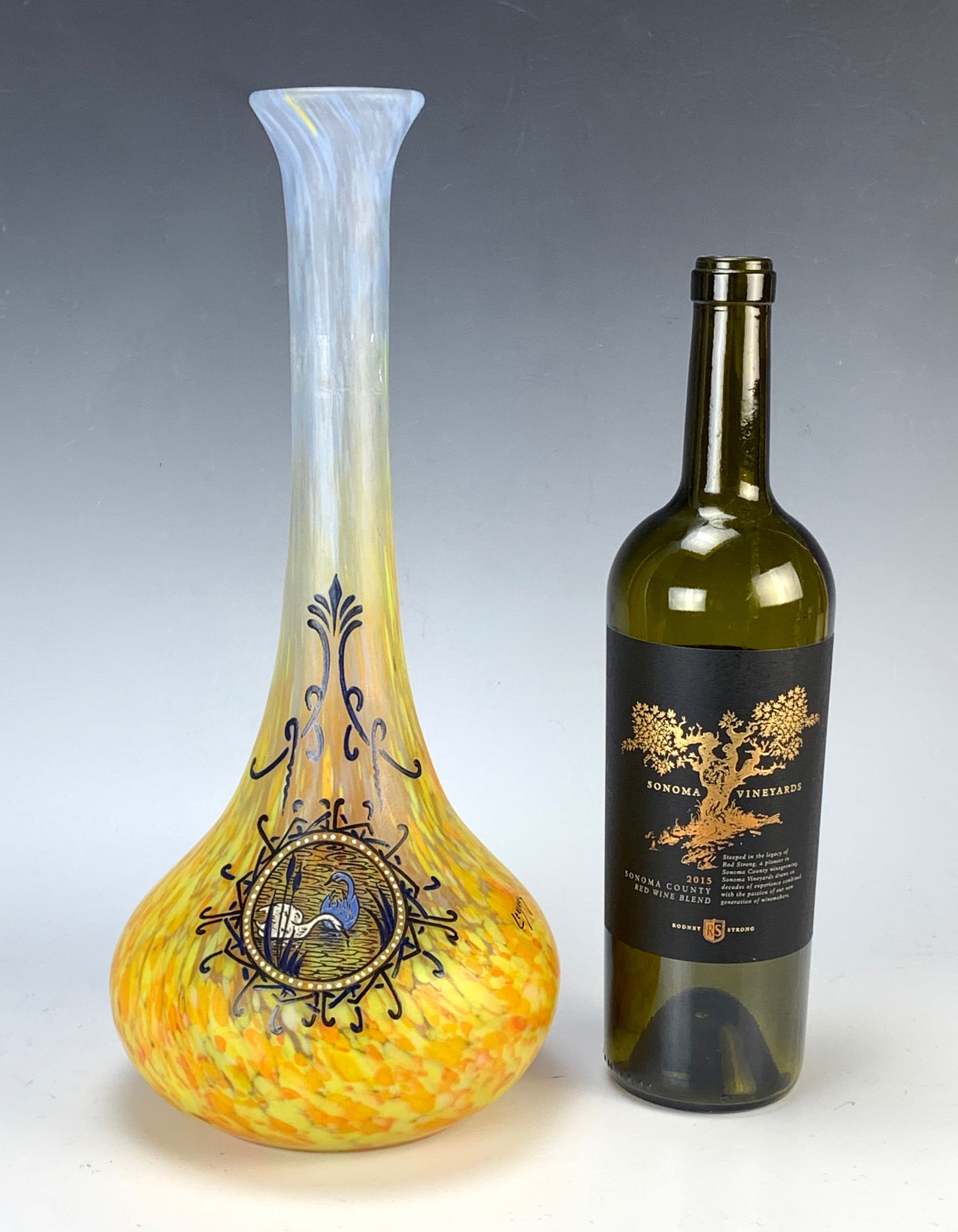 Signed LeGras "Swans" Vase C.1920 (1 of 4)