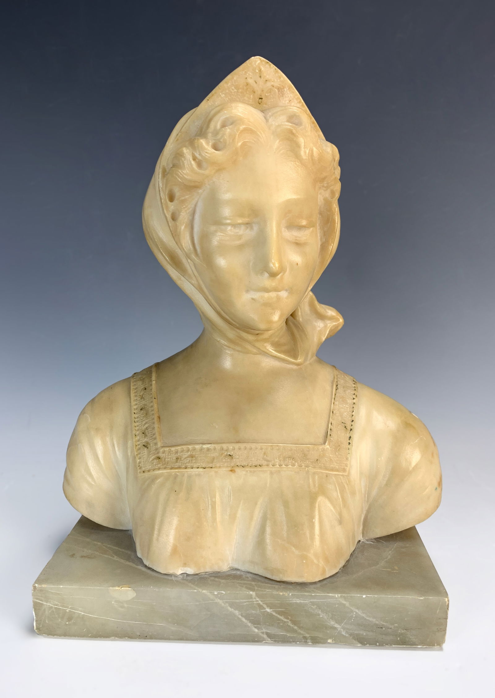 Alabaster Bust of a Pretty Young Girl (1 of 2)