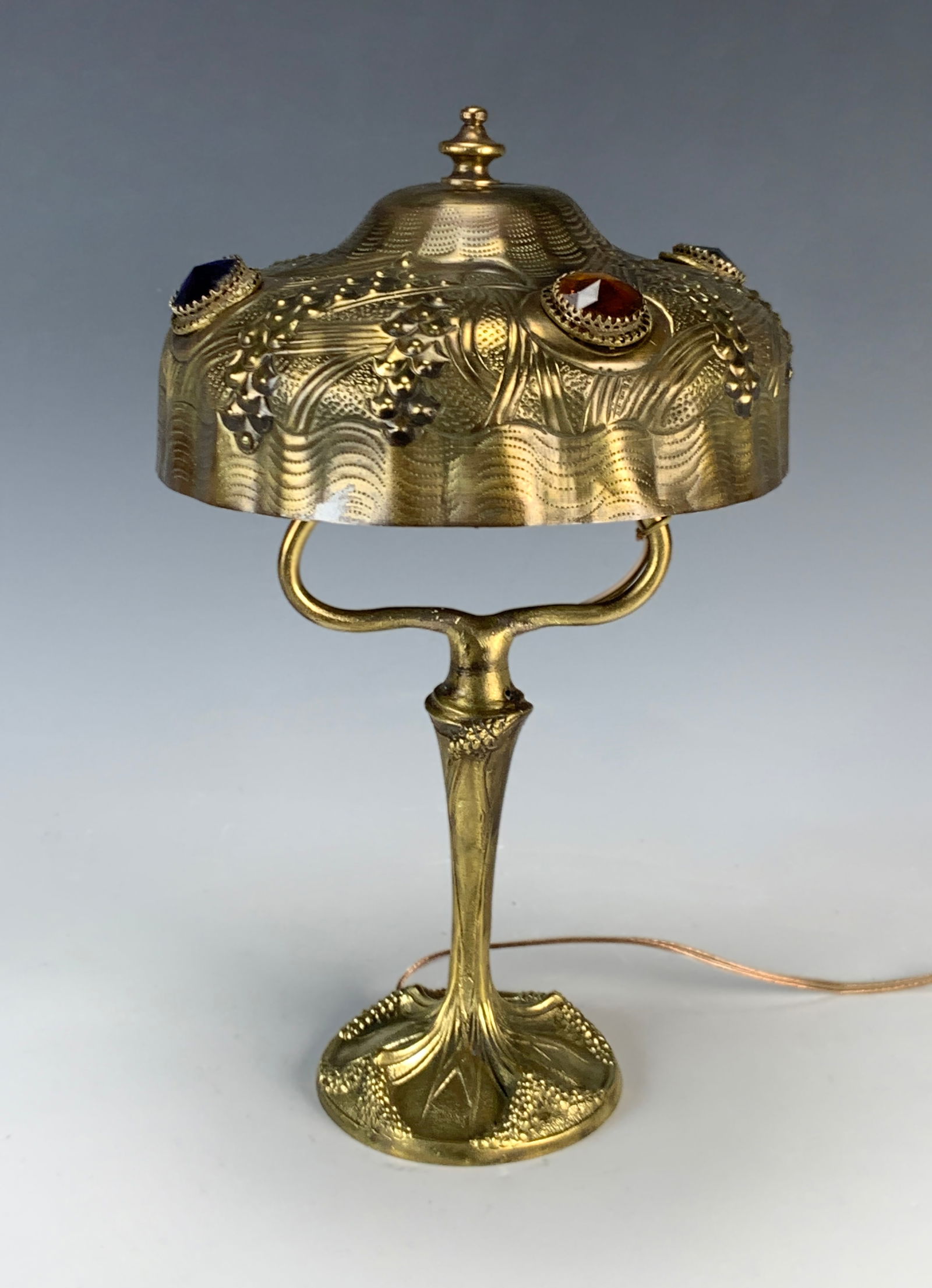 Georges Leleu Gilt Bronze w/Jewels Lamp (1 of 4)