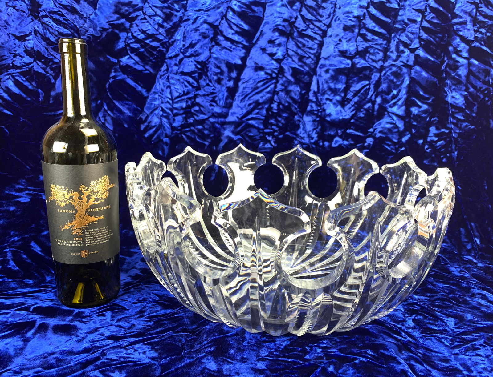 Val St Lambert "Crown" Crystal Centerpiece Bowl (1 of 5)