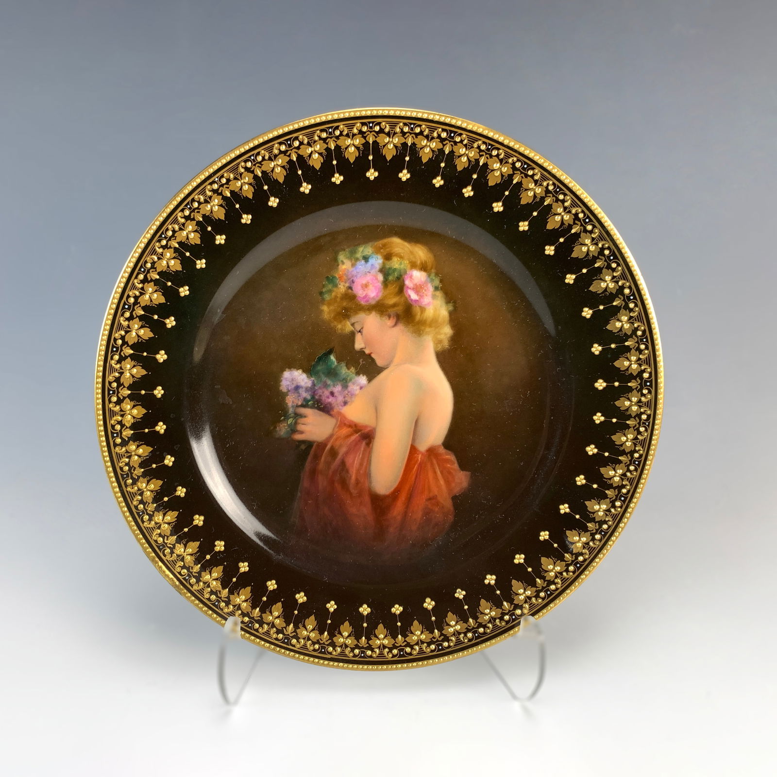 Dresden Hand Painted Portrait Plate (1 of 2)