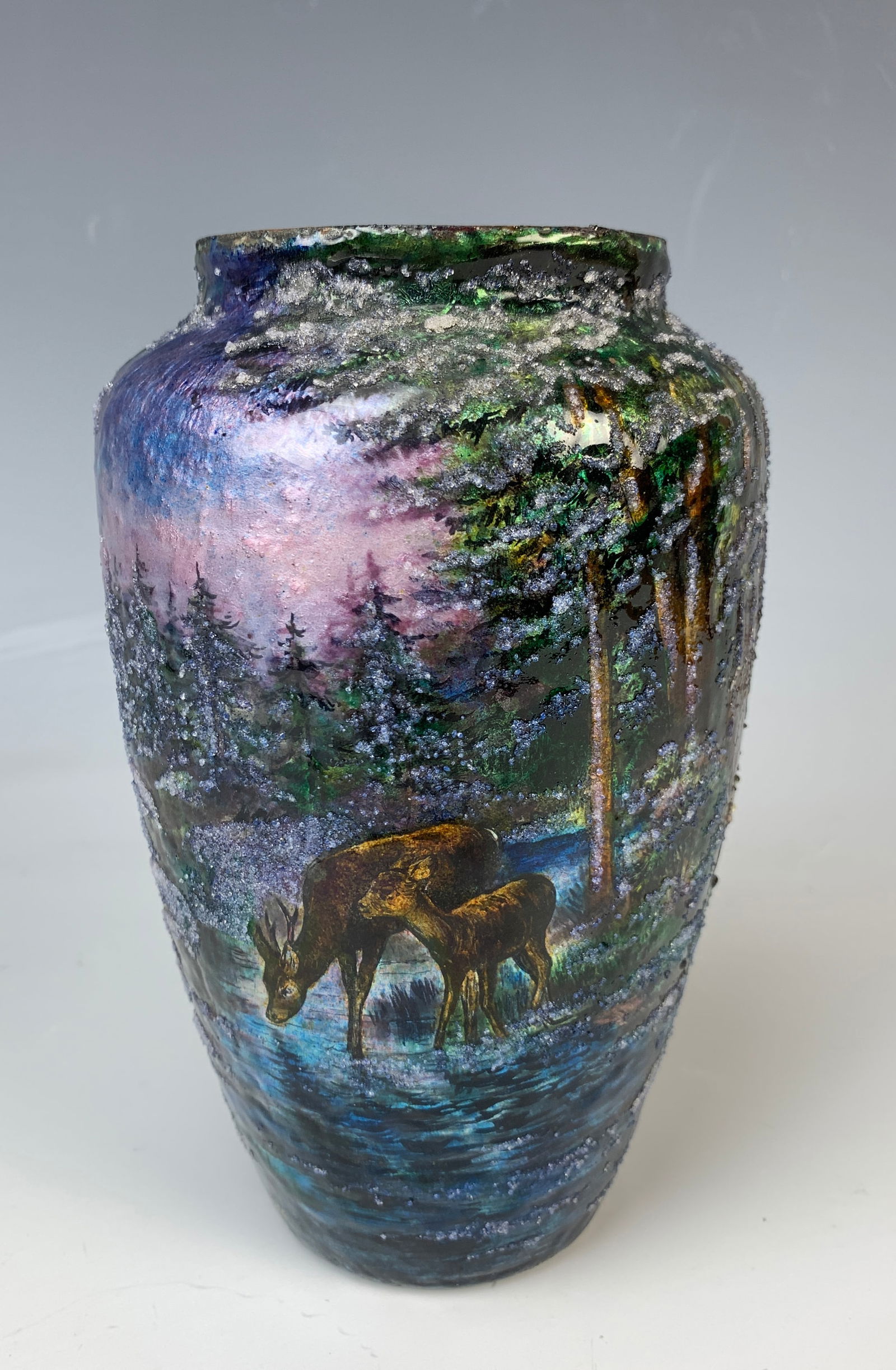 Jules Sarlandie (1874-1934) Enamel Scenic Vase (1 of 6)