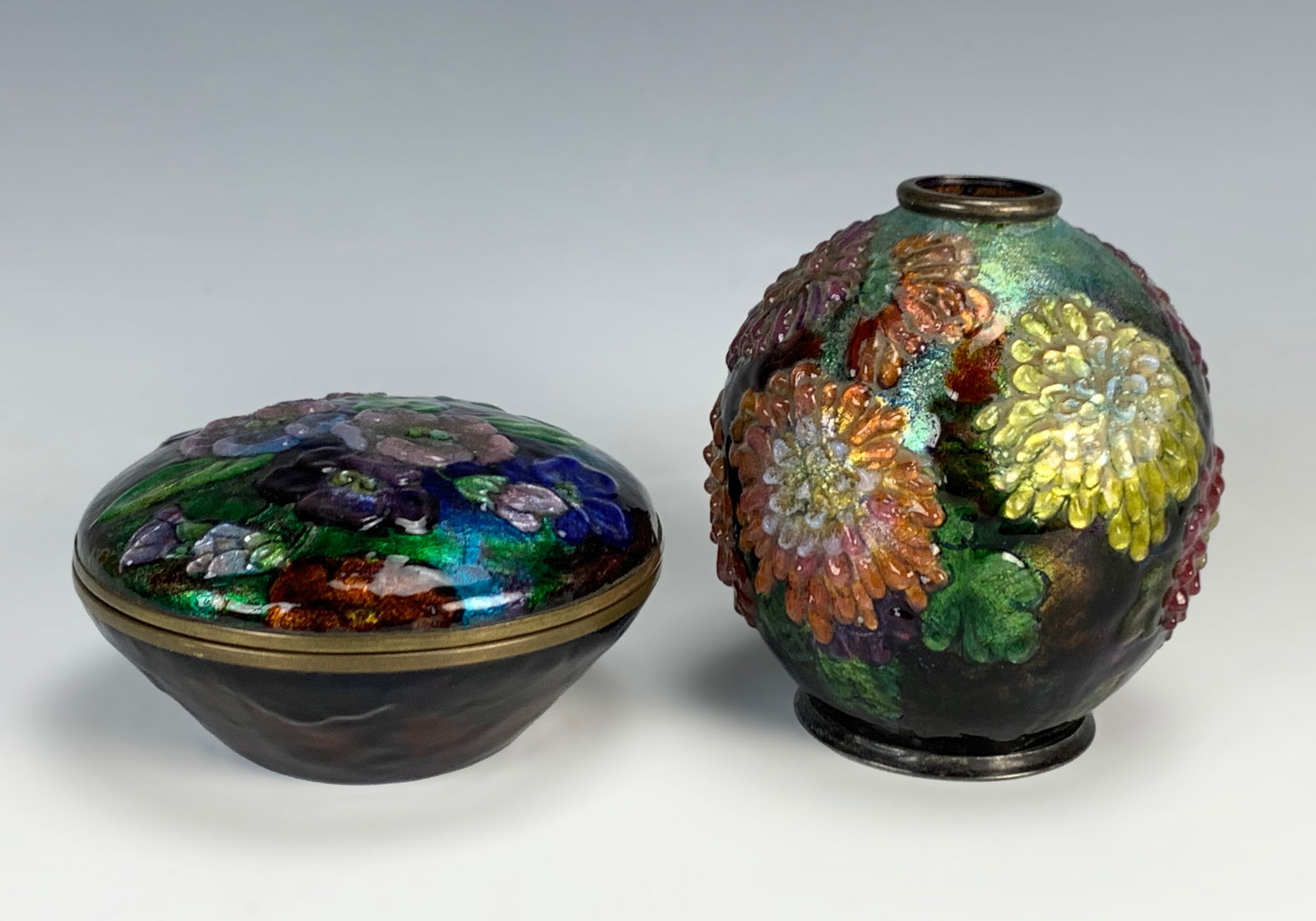 Camille Faure Vase & Enamel Covered Box (1 of 6)