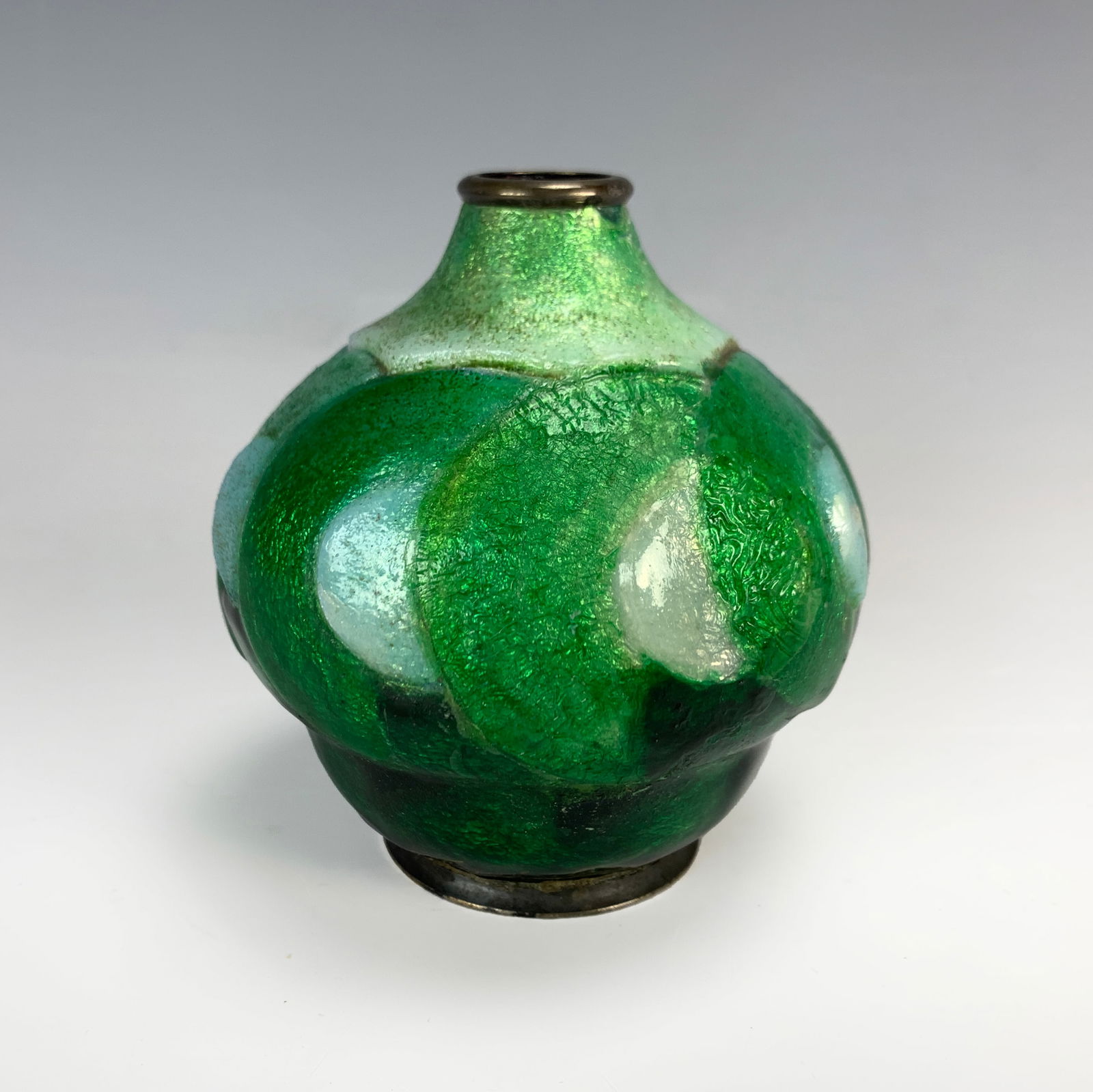Camille Faure (1874-1956) Art Deco Enamel Vase (1 of 4)