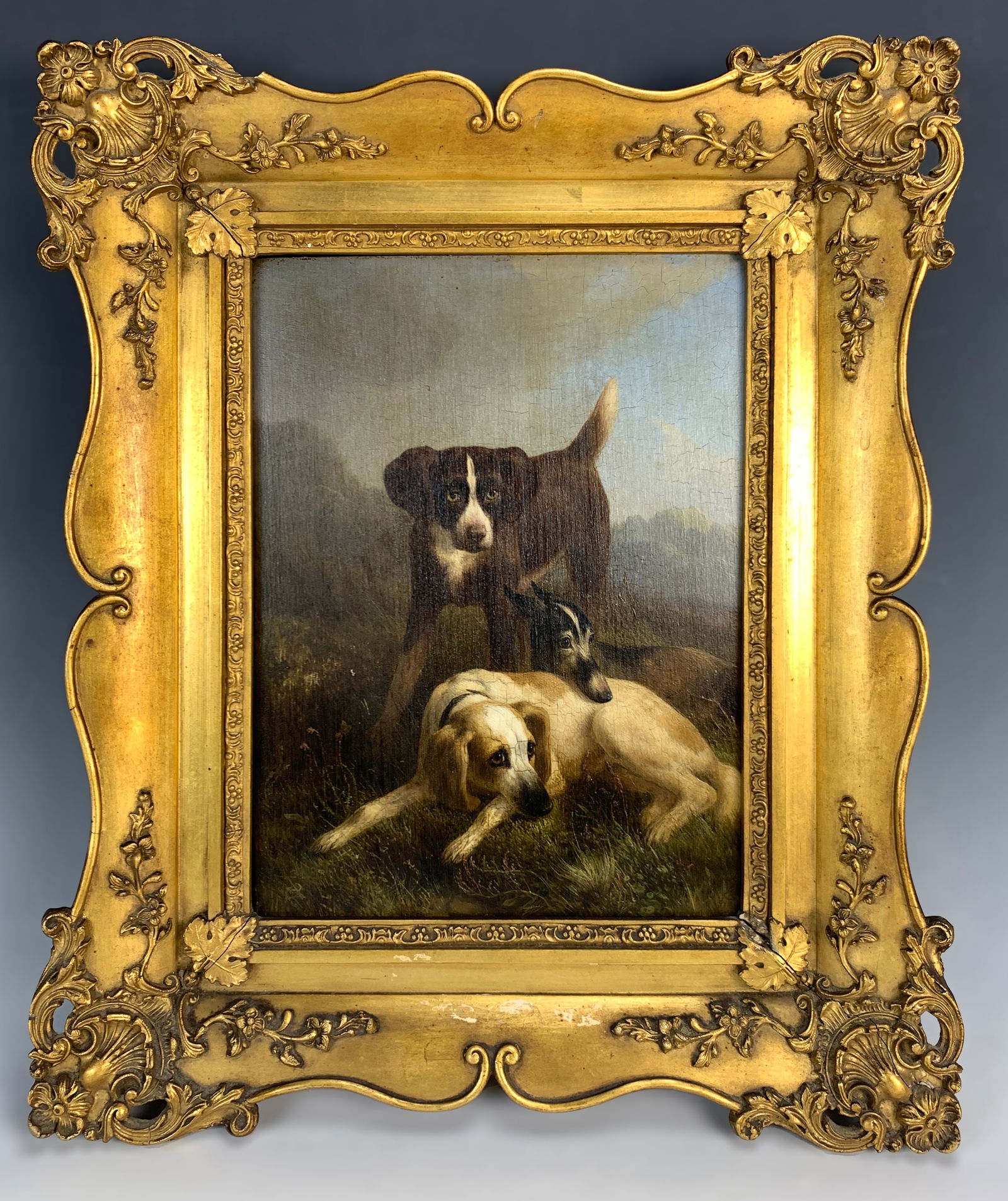 Attr. Henriette Ronner Three Dogs Painting (1 of 2)