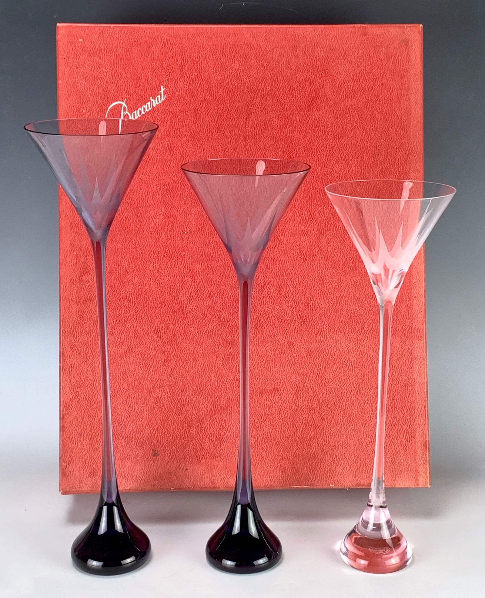 Rare Baccarat Sgd Boxed Set of 3 Bouquet Stemware (1 of 5)