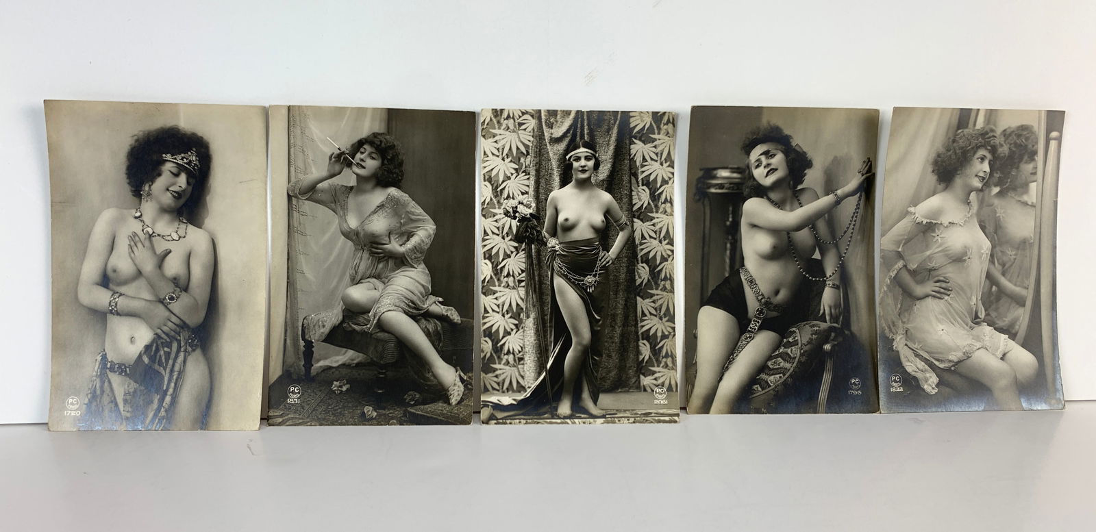 Five Assorted French Antique Nude Postcards