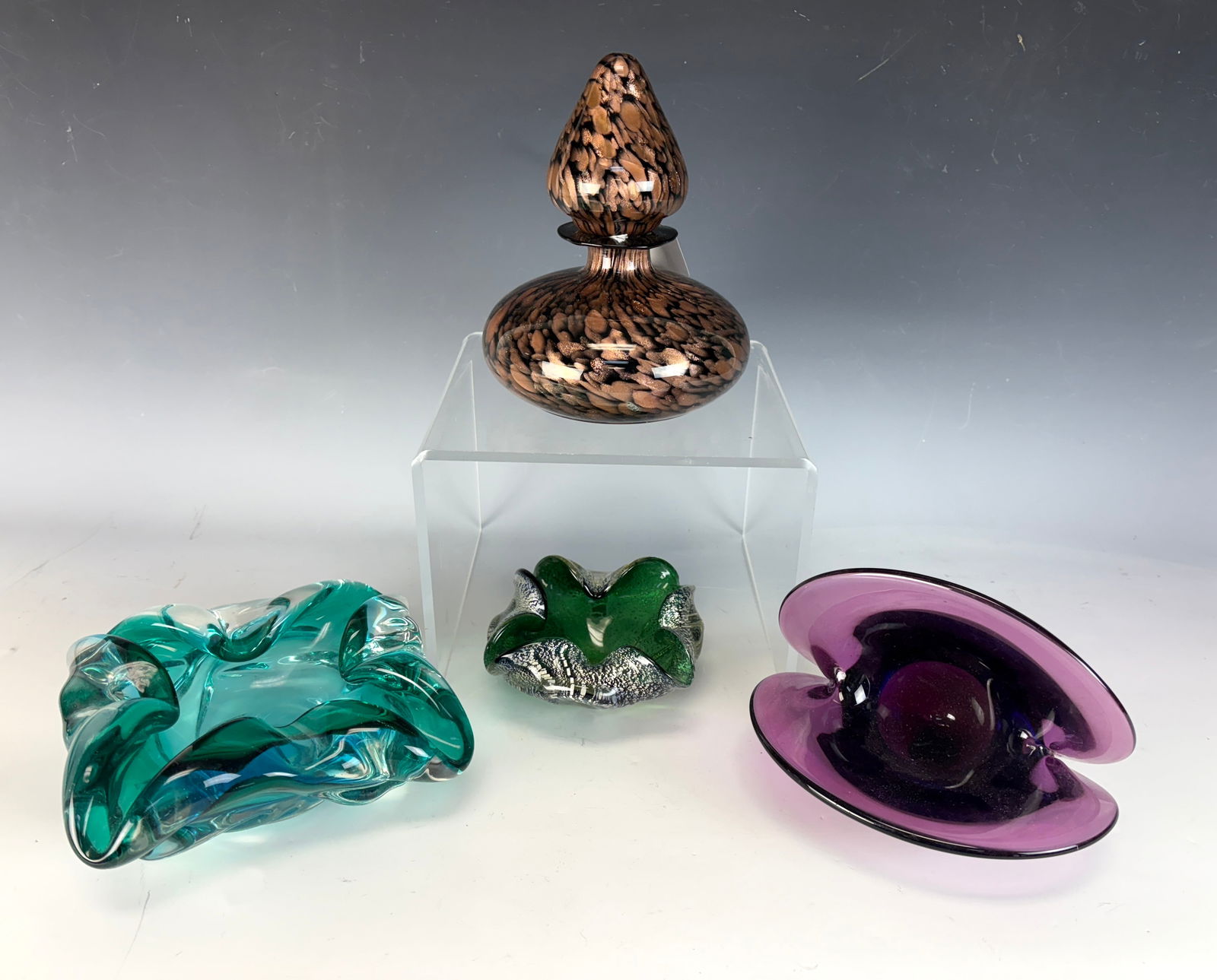 Lot of 4 Vintage Mid Century Murano Glass Items (1 of 4)