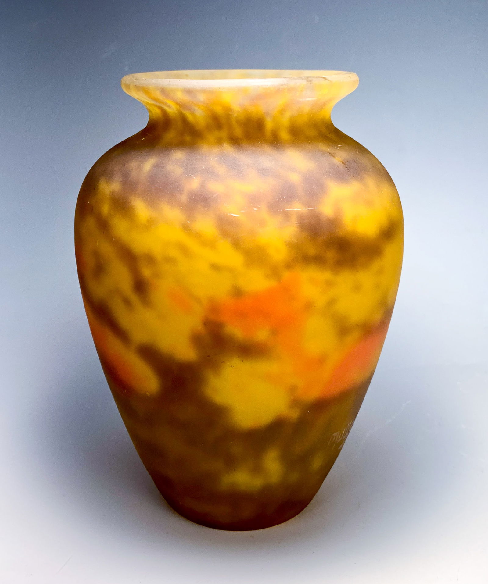 Muller Fres Luneville Mottled Glass Vase (1 of 5)