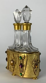 Apollo Double Perfume Bottles w Jeweled Holders