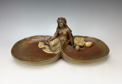 Art Nouveau Nude Dish Sgd Bernard Bloch
