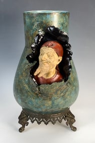 Rare Edouard Giles Pottery "Mephistopheles" Vase