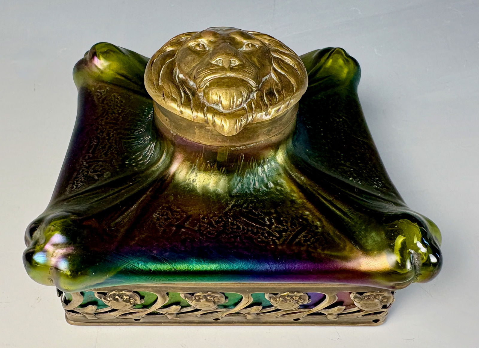 Fabulous Loetz Style Art Glass Inkwell (1 of 5)