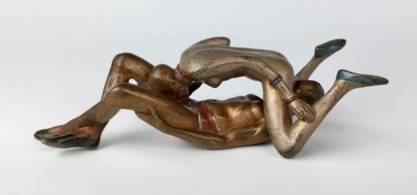Austrian Erotic Bronze Cold Painted Couple