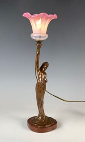 Francis Renaud (1877-1973) Bronze Nouveau Lamp
