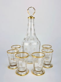 Daum Nancy Cameo Liquor Set C.1910