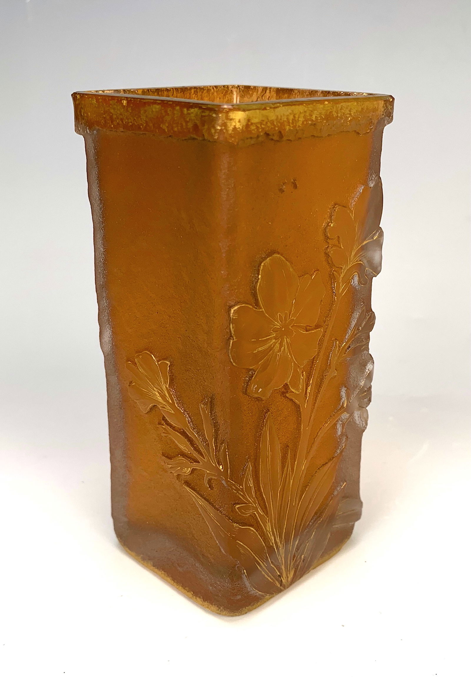 Daum Nancy "Primrose" Flowers Cameo Glass Vase (1 of 4)