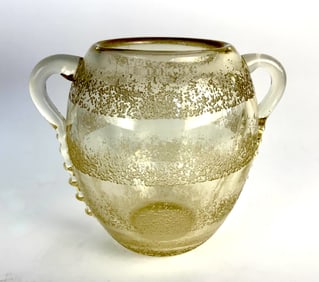 Daum Nancy Art Deco Handled Vase Sgd