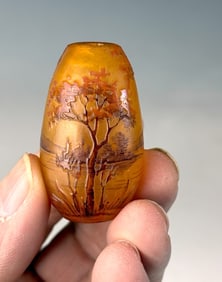 Daum Nancy Miniature Scenic Cabinet Vase