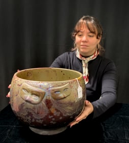 Clement Massier (1844-1917) "Theater Masks" Vase