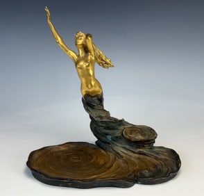 Louis Chalon Bronze Nude Art Nouveau Inkwell