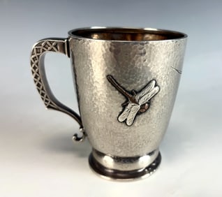 Rare Tiffany & Co. Mixed Metal Cup w/ Dragon Fly