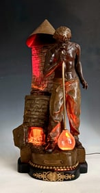 Rare Glass Blower Lamp by Rousseau