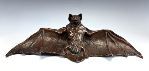 Rare Antique Bat Inkwell