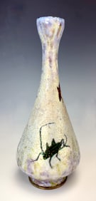 Paul Bonnaud Enamel Vase w Insects