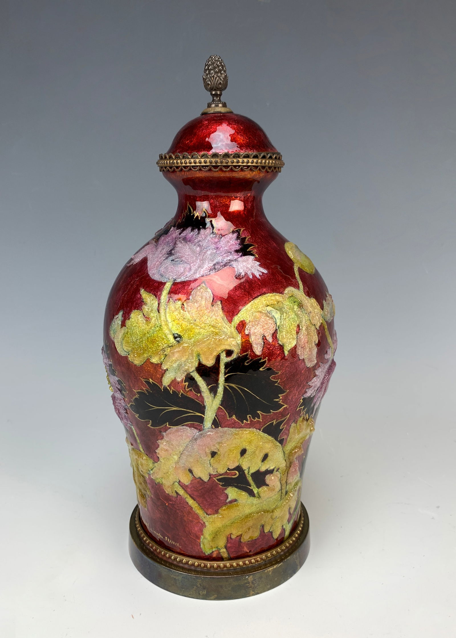 Camille Faure (1874-1956) Art Deco Enamel Vase (1 of 7)