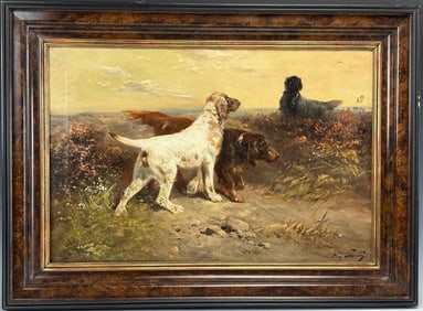 Henry Schouten "On The Hunt" Dog Painting