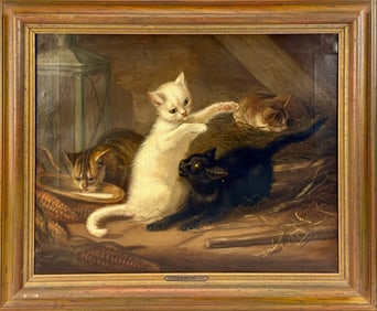 Sofie Gorlich Oil Painting of Cats Playing