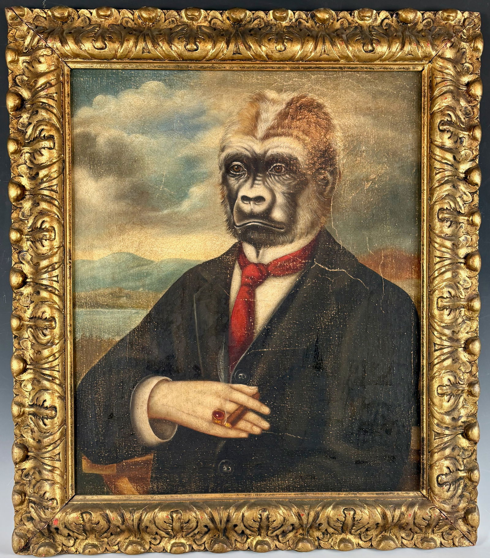 Antique Monkey Man Portrait Painting (1 of 5)