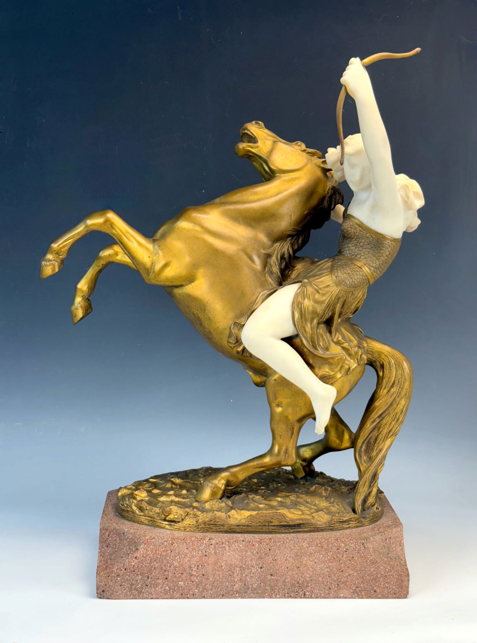 Art Deco Bronze & Alabaster Sculpture Sgd Somme (1 of 7)