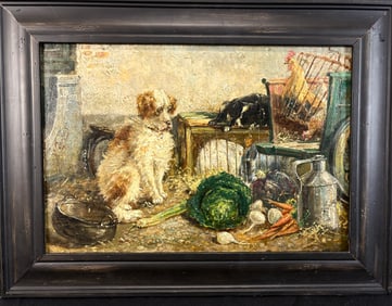 Dog in Kitchen Painting by Eugene Carpenter