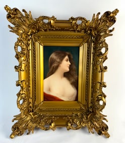 KPM Handpainted Portrait Plaque sgd Wagner