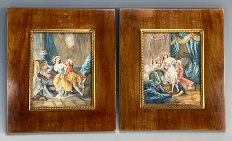 Late 19th Century Signed Erotic Miniature Gouaches