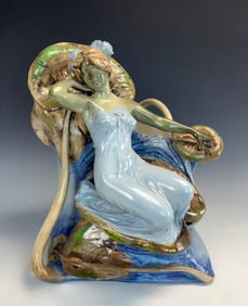Teplitz Austria Amphora Seated Lady