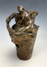Bofill Art Nouveau Bronze Leda & The Swan Vase