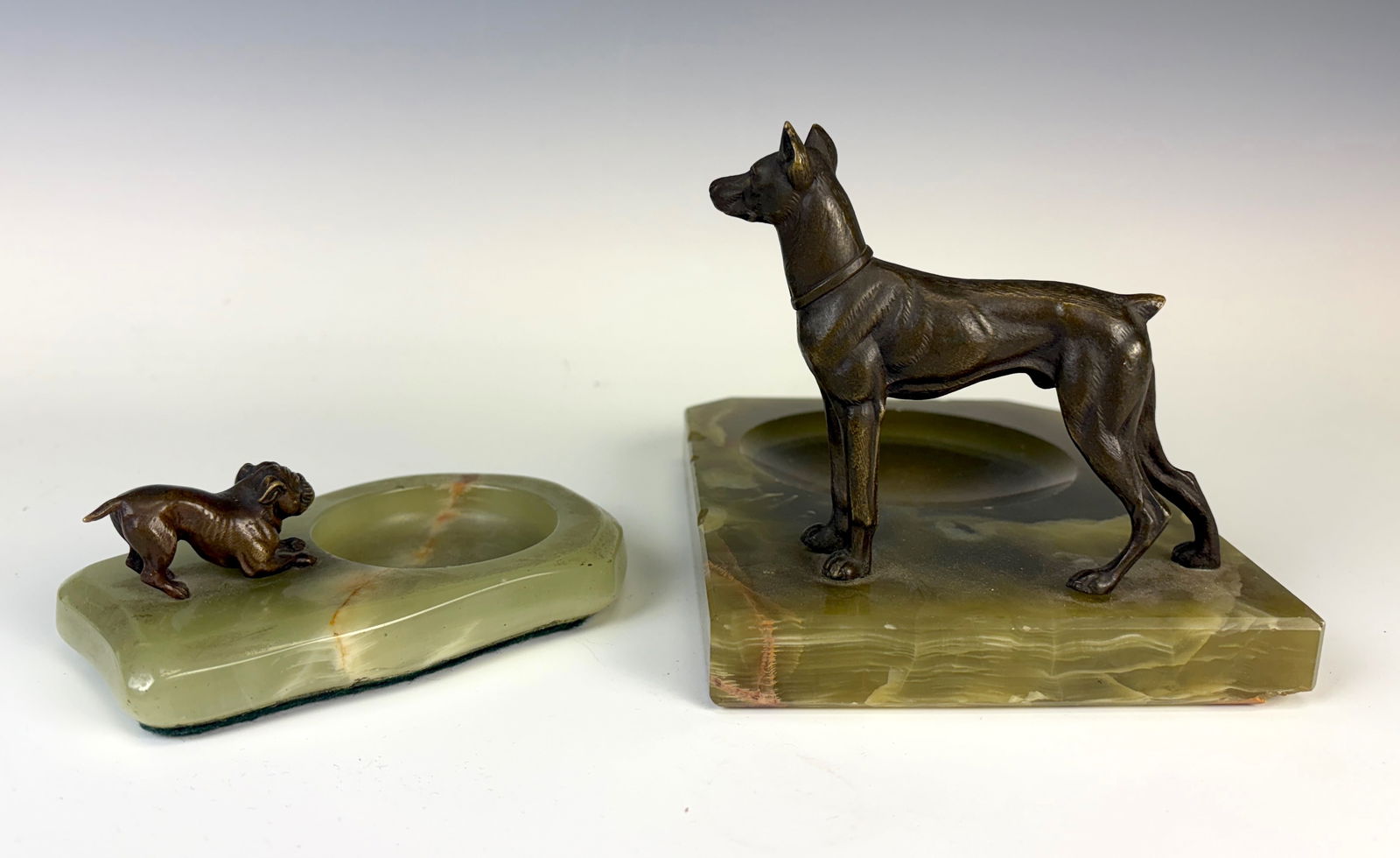 2 Antique Bronze Dog Figurines Terrier & Pinscher (1 of 5)