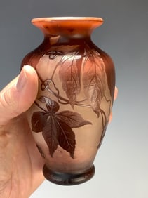 Andre Delatte Nancy Cameo Art Glass Vase