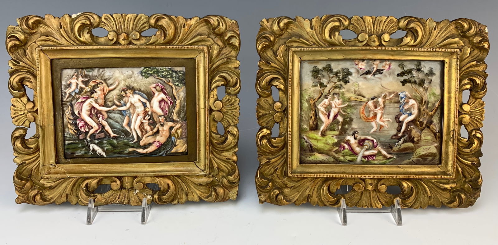 Pair Capodimonte 19th Century Mythological Plaques (1 of 5)