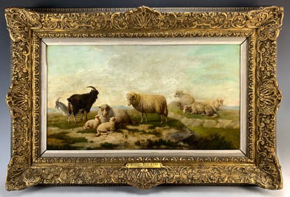 Francois Backvis Painting "Sheep in Pasture"