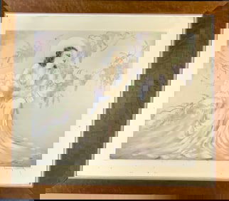 Louis Icart "Wisteria" Original Etching