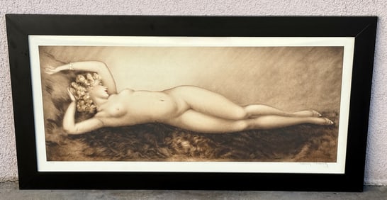 Louis Icart  Rare Copper Plate Etching "Repose"