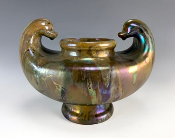 Clement Massier  "Swan Neck" Vase